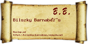 Bilszky Barnabás névjegykártya